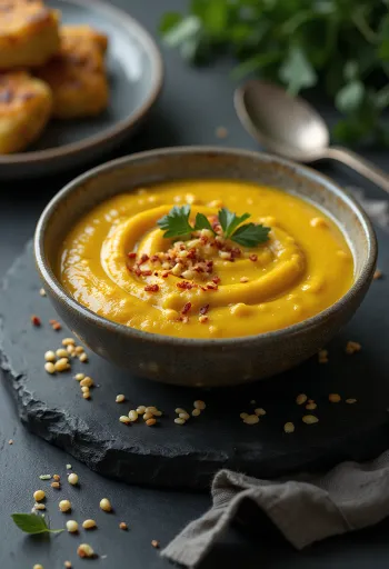Currysaus med sesam servert