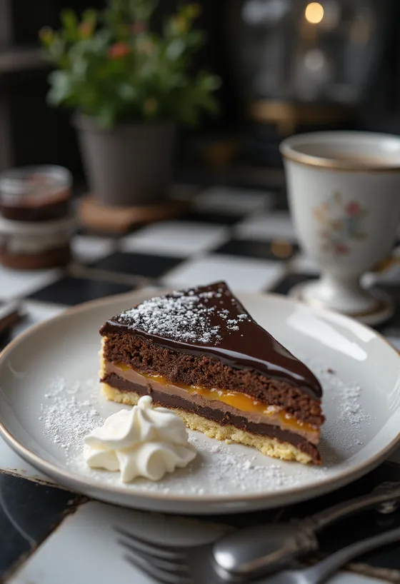 Sacherkake servert