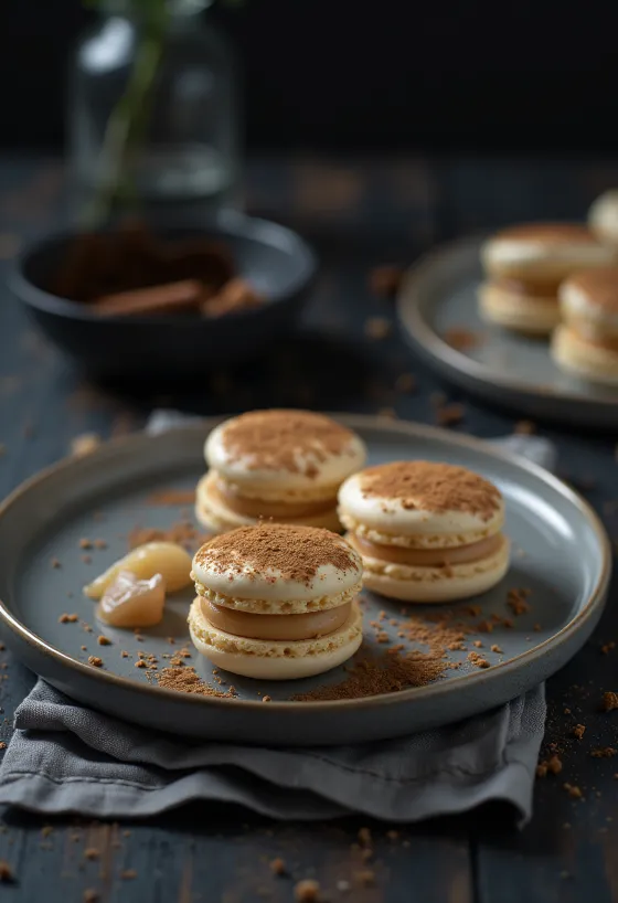 Kanel- og marsipanmacarons
