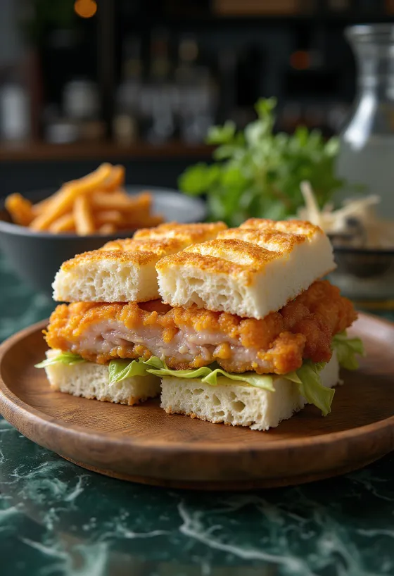 Katsu Sando, sprø panert svinekotelett med japansk tonkatsusaus i loff