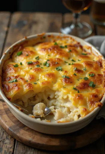Bacalhau com Natas servert i en ildfast form