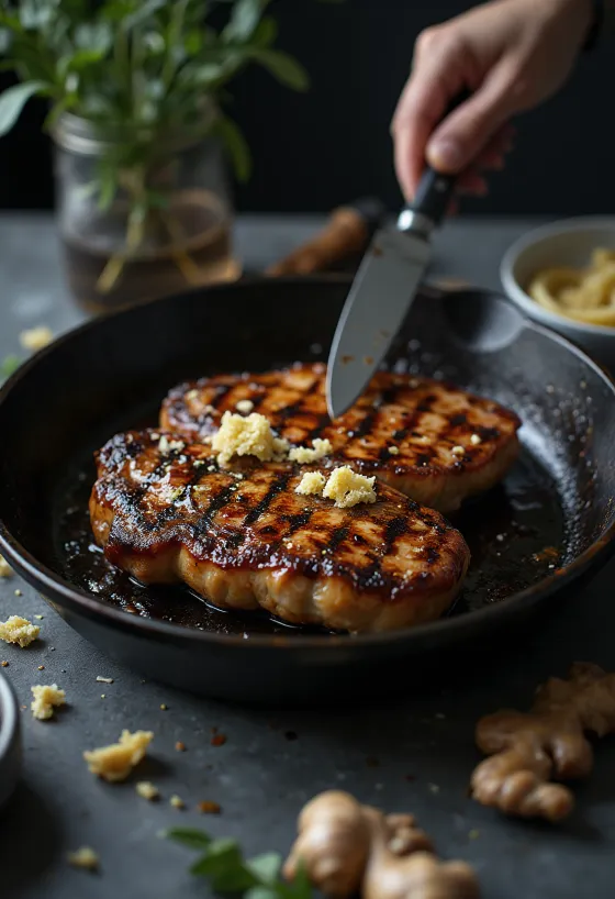 BBQ grillet soyabiff servert