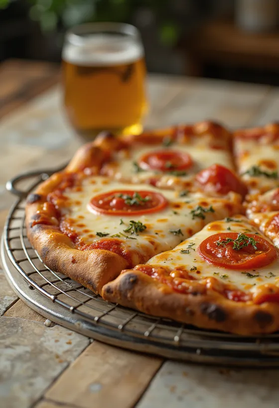 New York Style Pizza med tynn bunn og store stykker