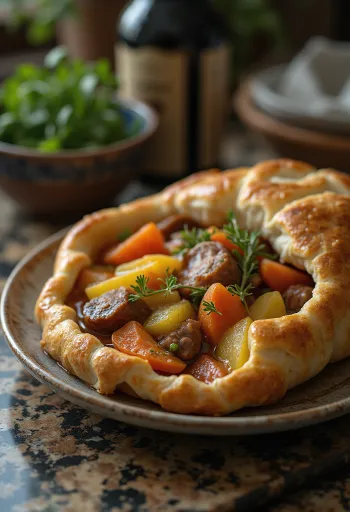 Baeckeoffe servert med ferskt brød