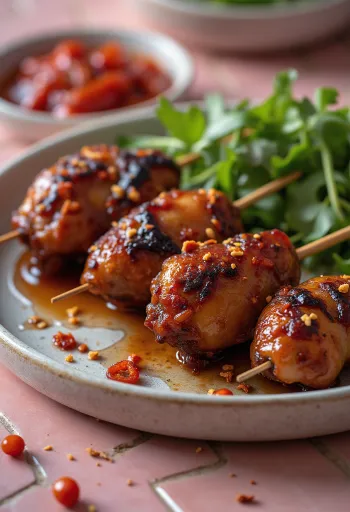 Røkt BBQ-kyllinghjerter med honning- og chilimarinade