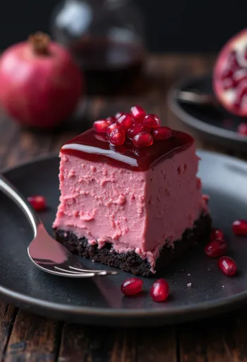 Granateplemoussekake servert