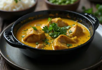 Curry goat med laurbærblad, en skål rik, krydret geitecurry med fyldig kokosmelk