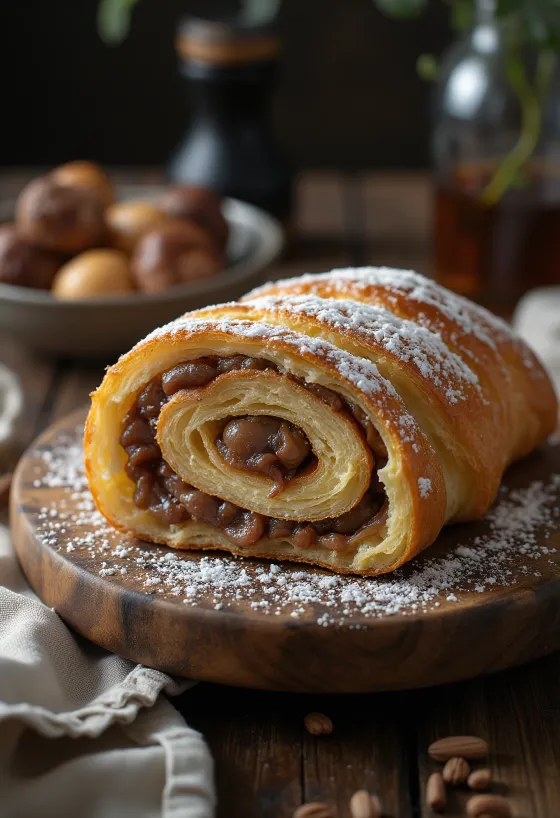 Kastanjerull skåret i skiver, pyntet