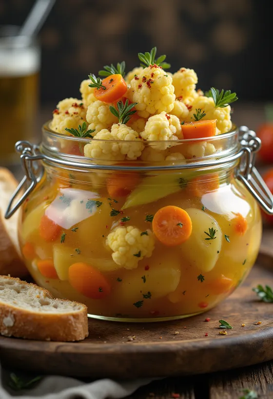 Giardiniera i et glass