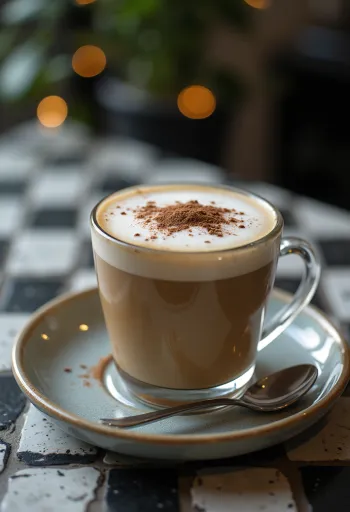 Skummet kaffe servert fersk