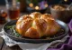 Nybakt hjemmelaget challah flettet loff