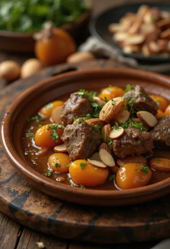 Lammetagine med aprikoser servert med couscous