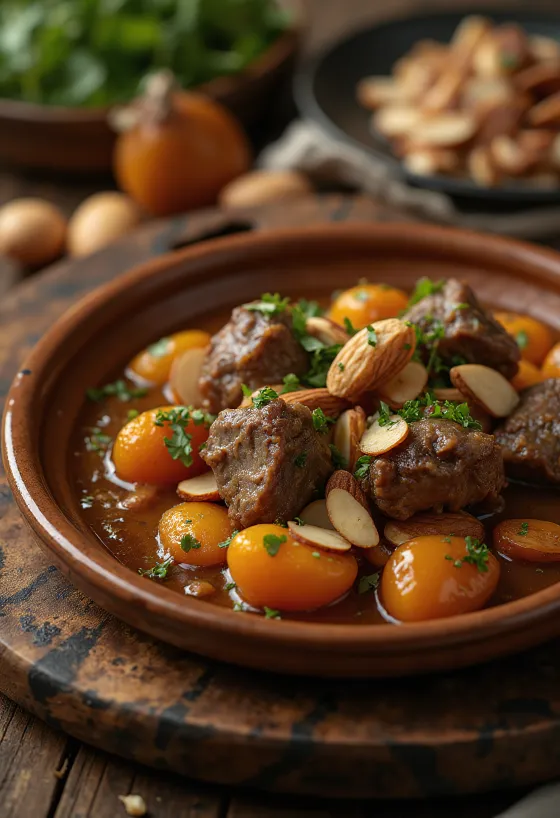 Lammetagine med aprikoser servert med couscous