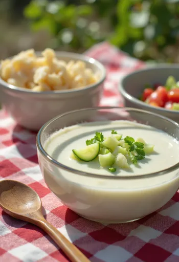 Ajo blanco med agurk, frisk og kald spansk suppe med mandler og agurk