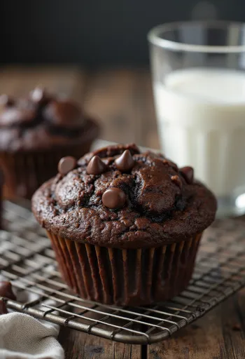 Sjokolade-cupcake servert