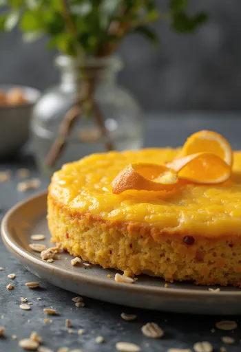 Havregrynskake med appelsin servert