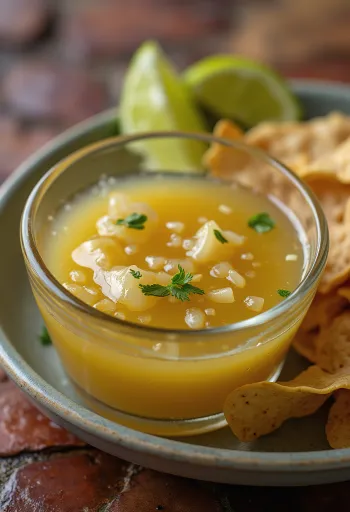 Tequila-lime-saus servert i glass
