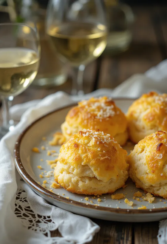 Pogácsa med parmesan servert