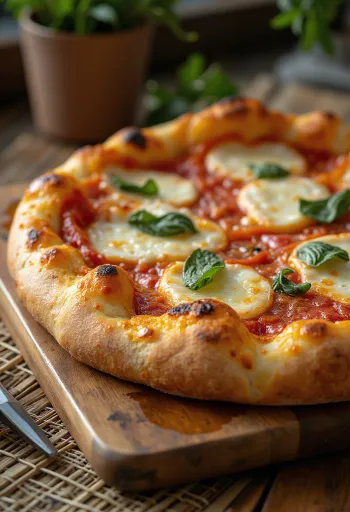 Pizza al Taglio med tykk bunn og mozzarella