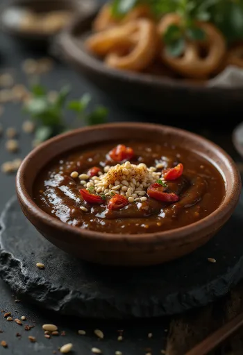 Tamarind-dipp servert med friske grønnsaker