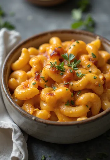 BBQ mac & cheese servert