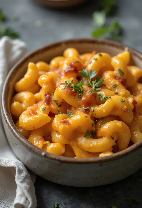 BBQ mac & cheese servert