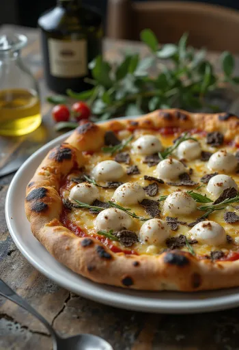 Pizza al Tartufo med trøffel og italienske oster