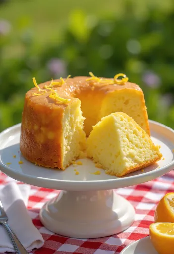 Kesamkake med appelsin servert