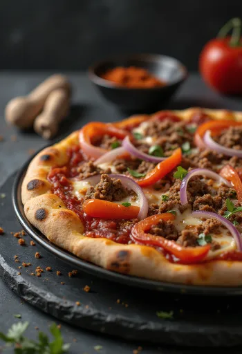 Pizza Algerienne servert