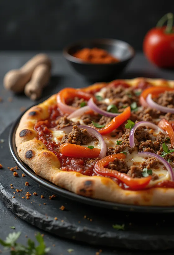 Pizza Algerienne servert