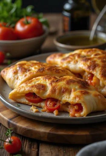 Nystekt basilikum-tomat calzone