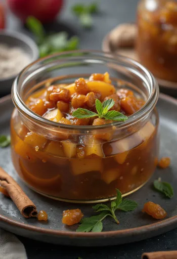 Eplechutney med kanel servert til ost