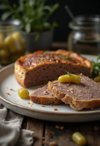 Gâteau de foie servert med ristet brød