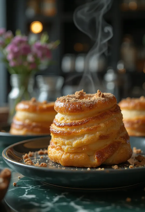 Skorsteinskake dekket med kanelsukker