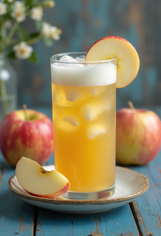 Ferskpresset eplejuice servert i glass