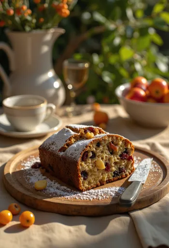 Kompakt kake full av tørket frukt