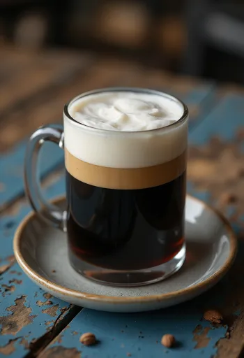 Irish Coffee pyntet med pisket krem og whiskey