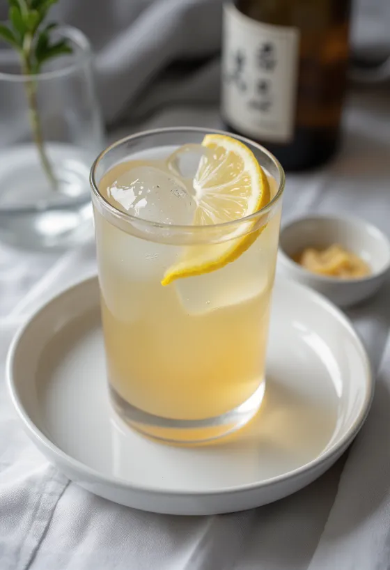 Japansk sake-basert cider servert i glass