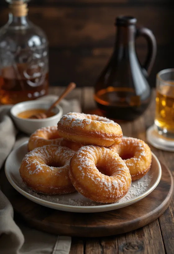 Smultringer med pepperkakesmak i julepyntet fat