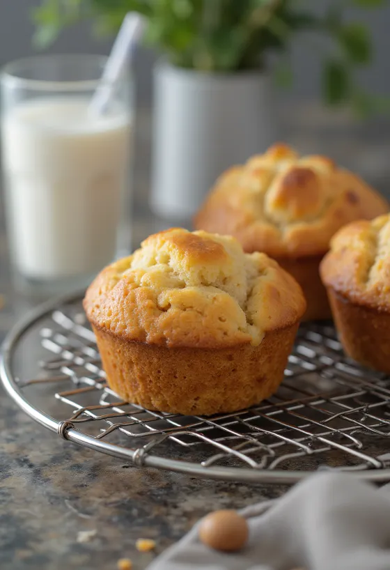 Okara-muffins servert nystekte