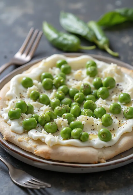 Pizza ai Piselli med grønne erter og ricotta