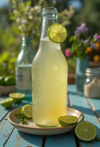 Meksikansk cider med lime i glass med limeskiver