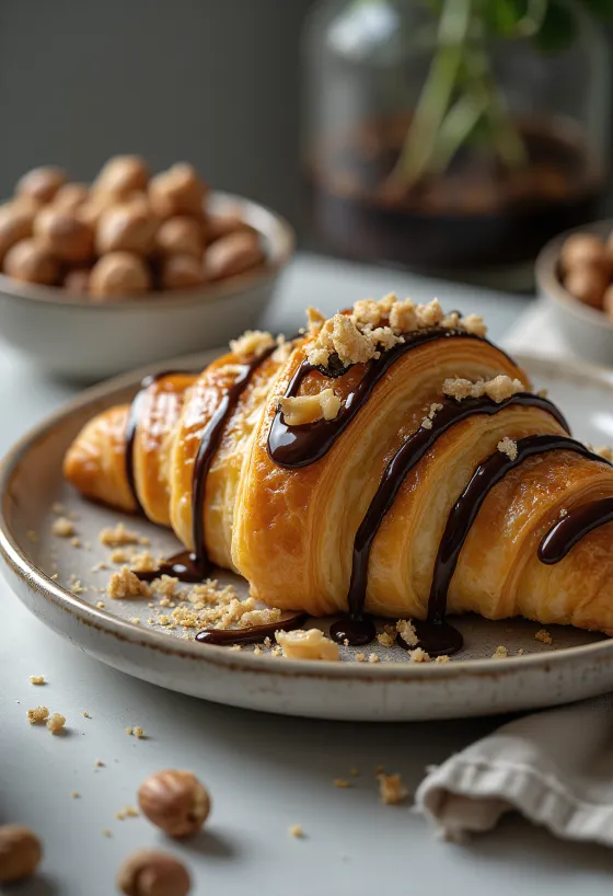 Ferrero Rocher croissant servert