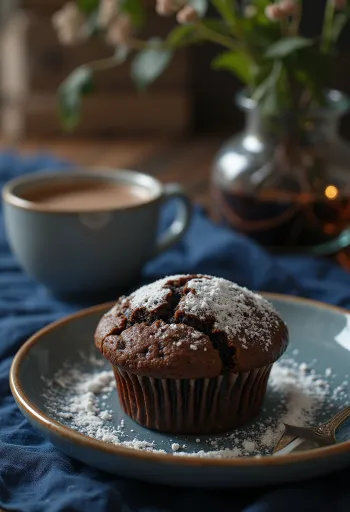 Kakaomuffins servert på et fat