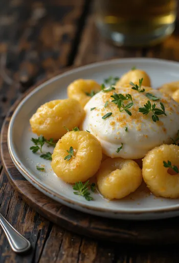 Gnocchi med vinsaus servert