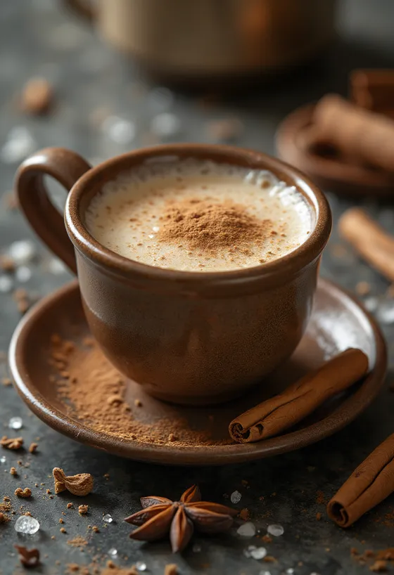 Kanel-chai med krydder og melkeskum