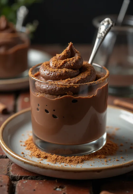 Sjokolademousse med kanel i glass