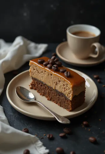 Kaffe- og karamellkake med kremet karamell