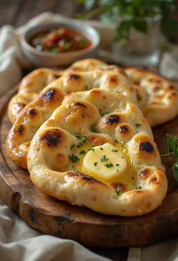 Naan med enkornmel, mykt og appetittvekkende indisk brød