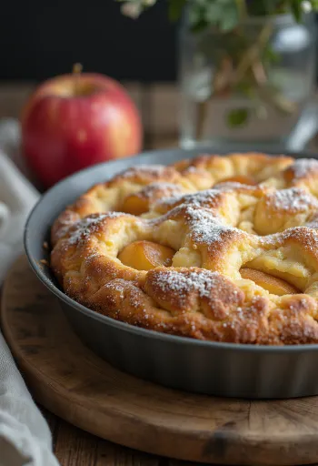 Eple- og kanelkake servert